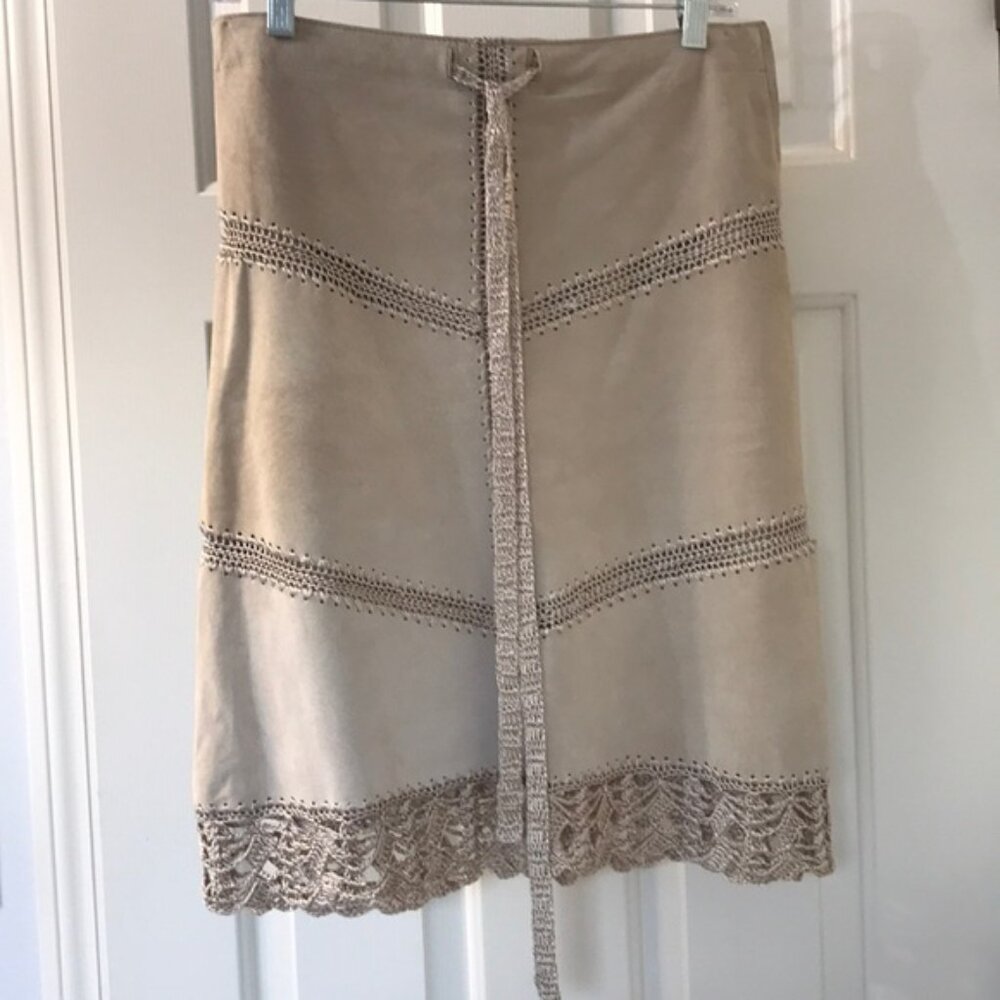 Suede Skirt - Cream